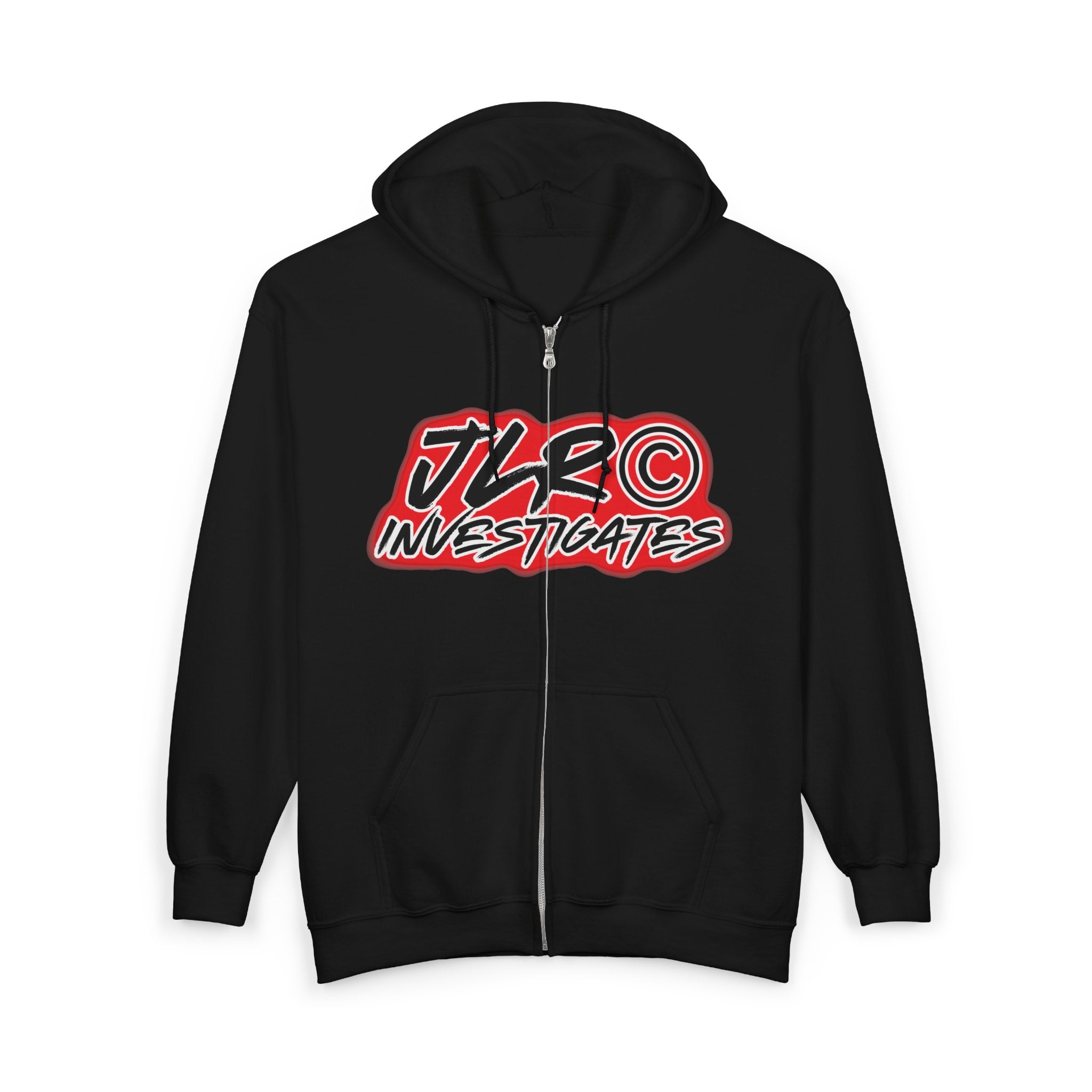 JLR© Investigates Full‑Zip Hoodie – Logo Zip-Up Sweatshirt for Fans & Investigators