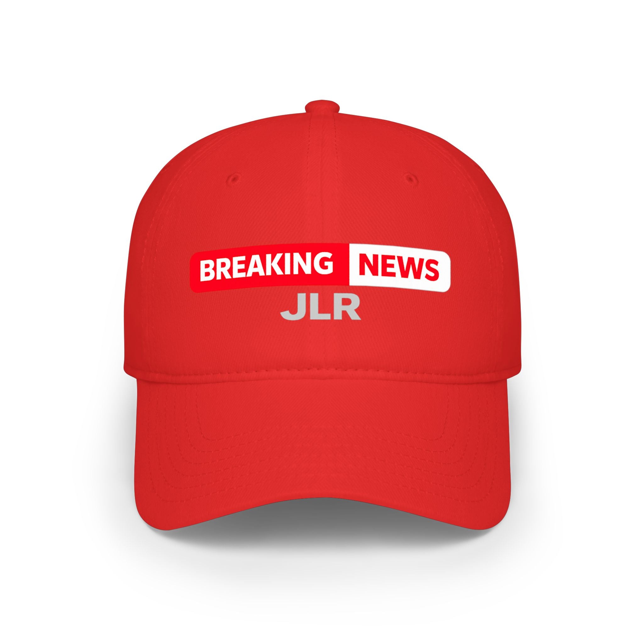 Breaking News! JLR© Investigates Baseball Hat in red — front view