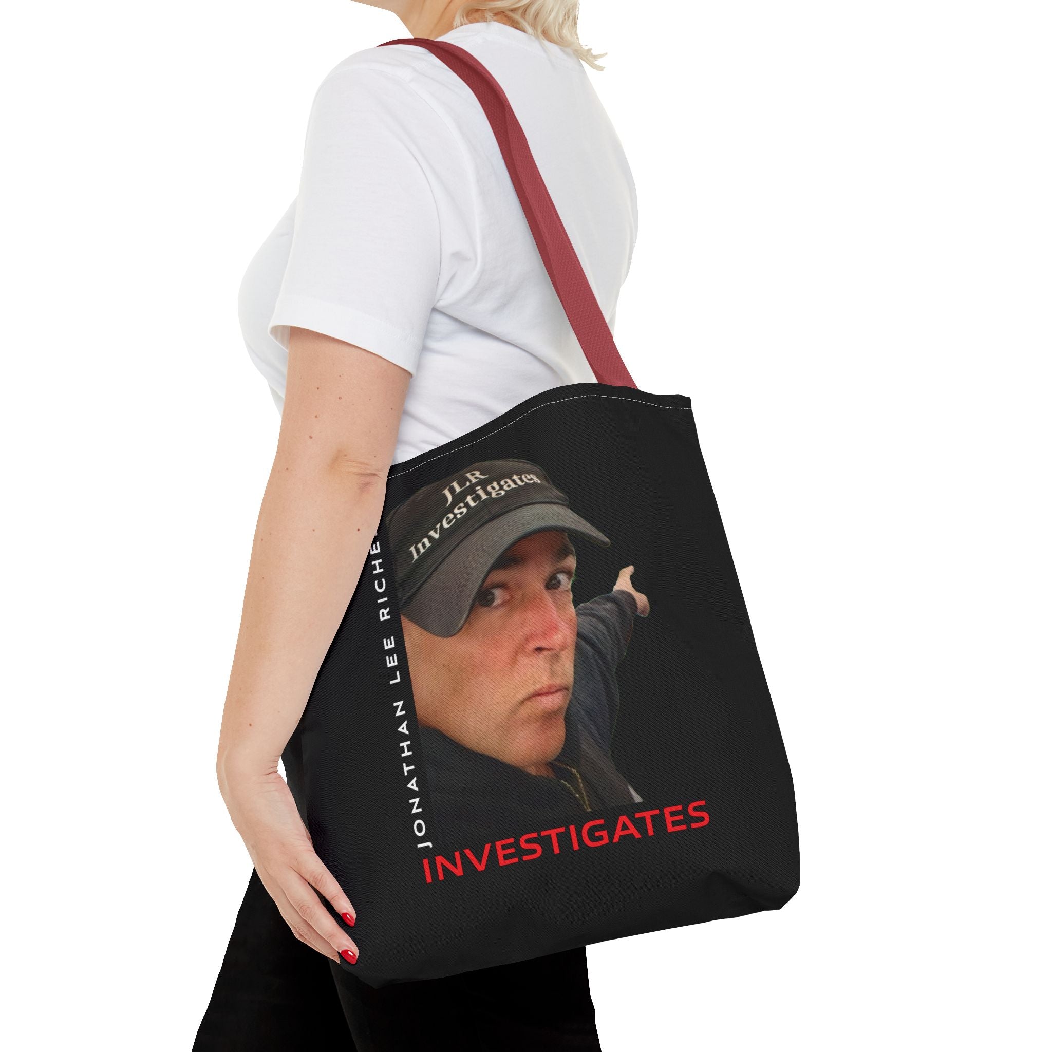 Jonathan Lee Riches Investigates Tote Bag — Investigative Podcast Host Photo Tote