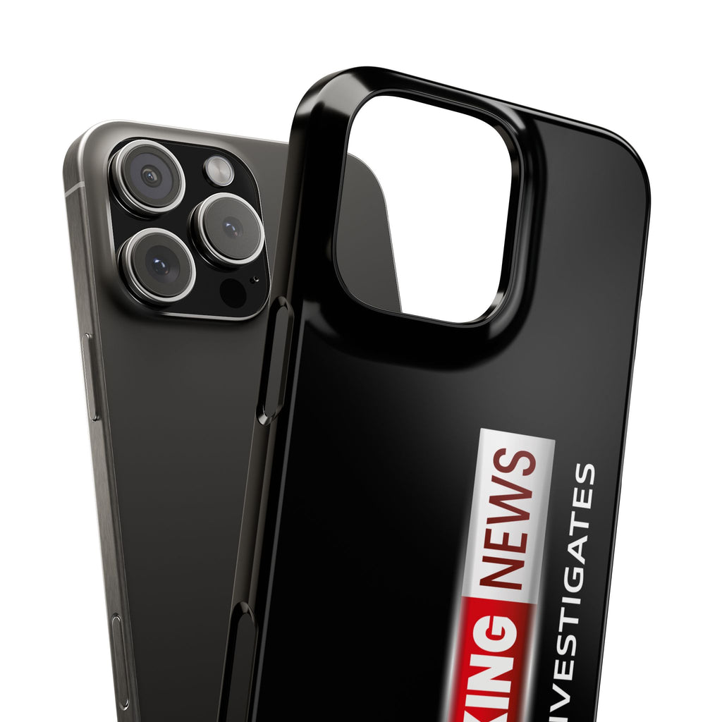 Slim Phone Case — "Breaking News" JLR© Investigates Graphic