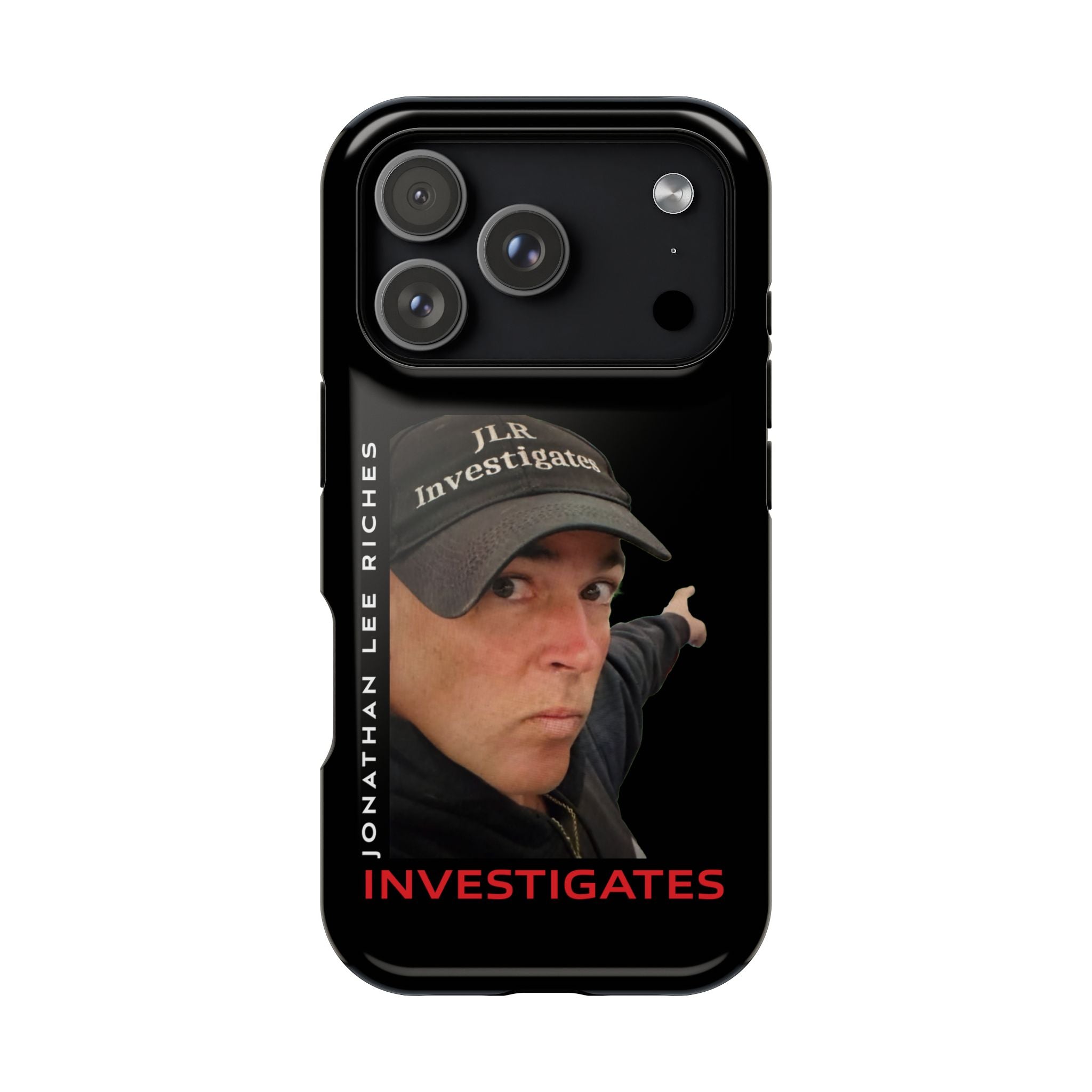 Phone Case — 'JLR© Investigates' Magnetic Impact-Resistant Case with Jonathan Lee Riches Portrait