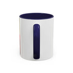 JLR Investigates and cat photo 11 oz ceramic mug — Navy interior and handle— JLR Investigates