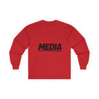 JLR© Investigates MEDIA Long Sleeve T-Shirt in Red — front view