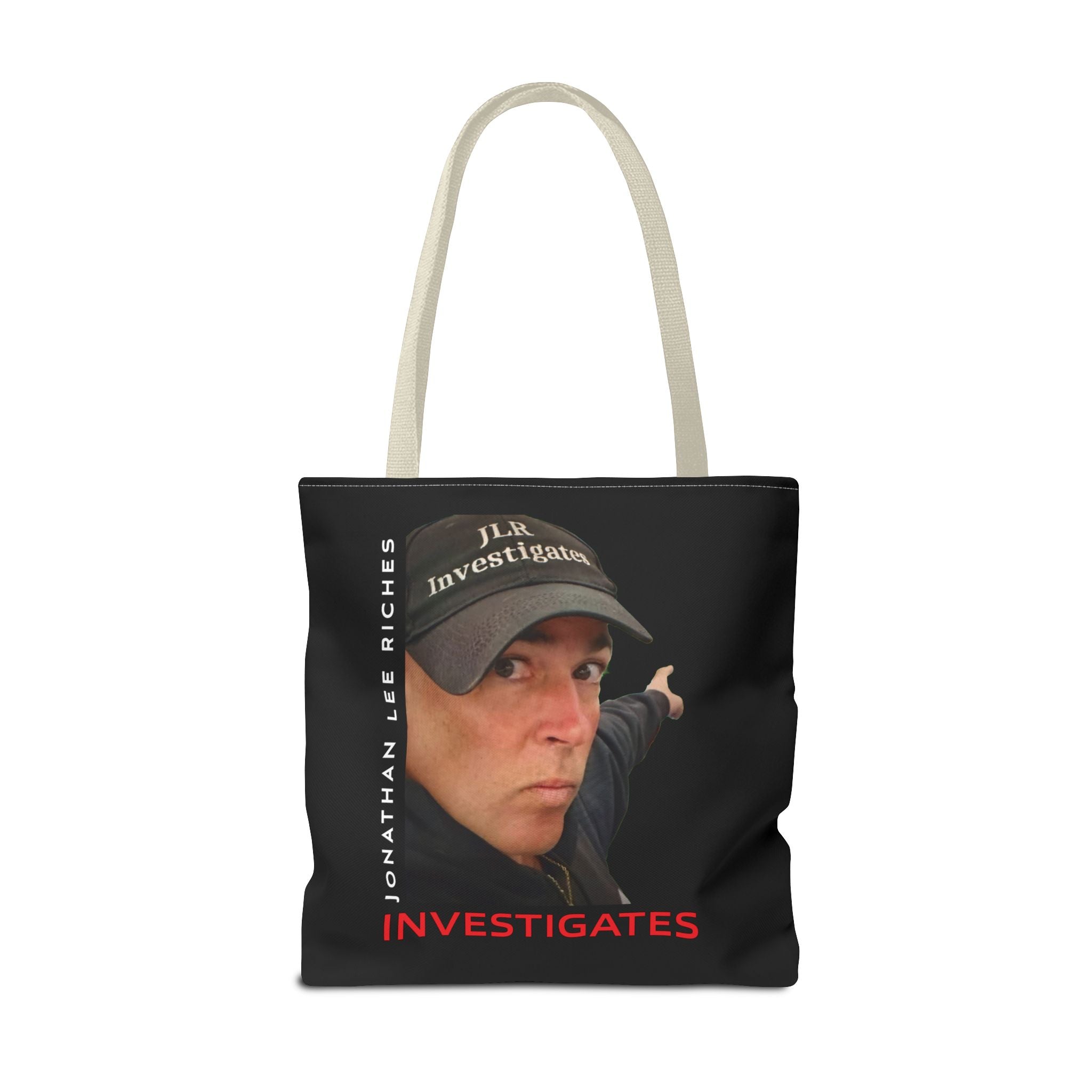 Jonathan Lee Riches Investigates Tote Bag — Investigative Podcast Host Photo Tote