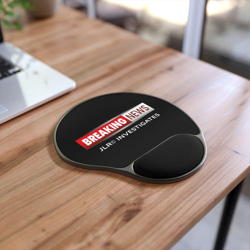 Breaking News Mouse Pad with Wrist Rest — JLR© Investigates Desk Pad