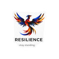 Resilience phoenix sticker – multicolor bird design with Resilience text on white background
