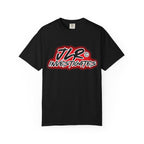 JLR© Investigates t-shirt in Black — front graphic view