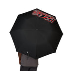 Foldable Umbrella — Black Semi-Automatic Rain Umbrella with JLR© Investogates Logo