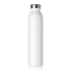 JLR© Bold Logo Water Bottle in white.