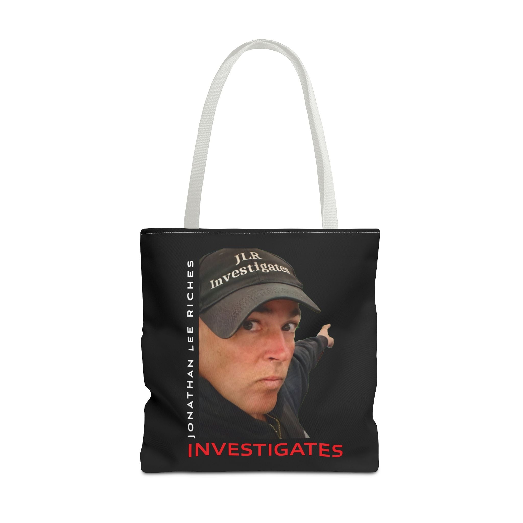 Jonathan Lee Riches Investigates Tote Bag — Investigative Podcast Host Photo Tote