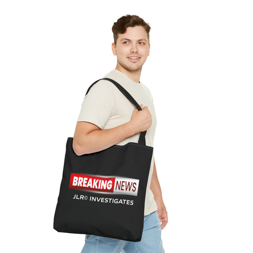 Breaking News! tote bag — bold JLR Investigates branded carryall — JLR Investigates
