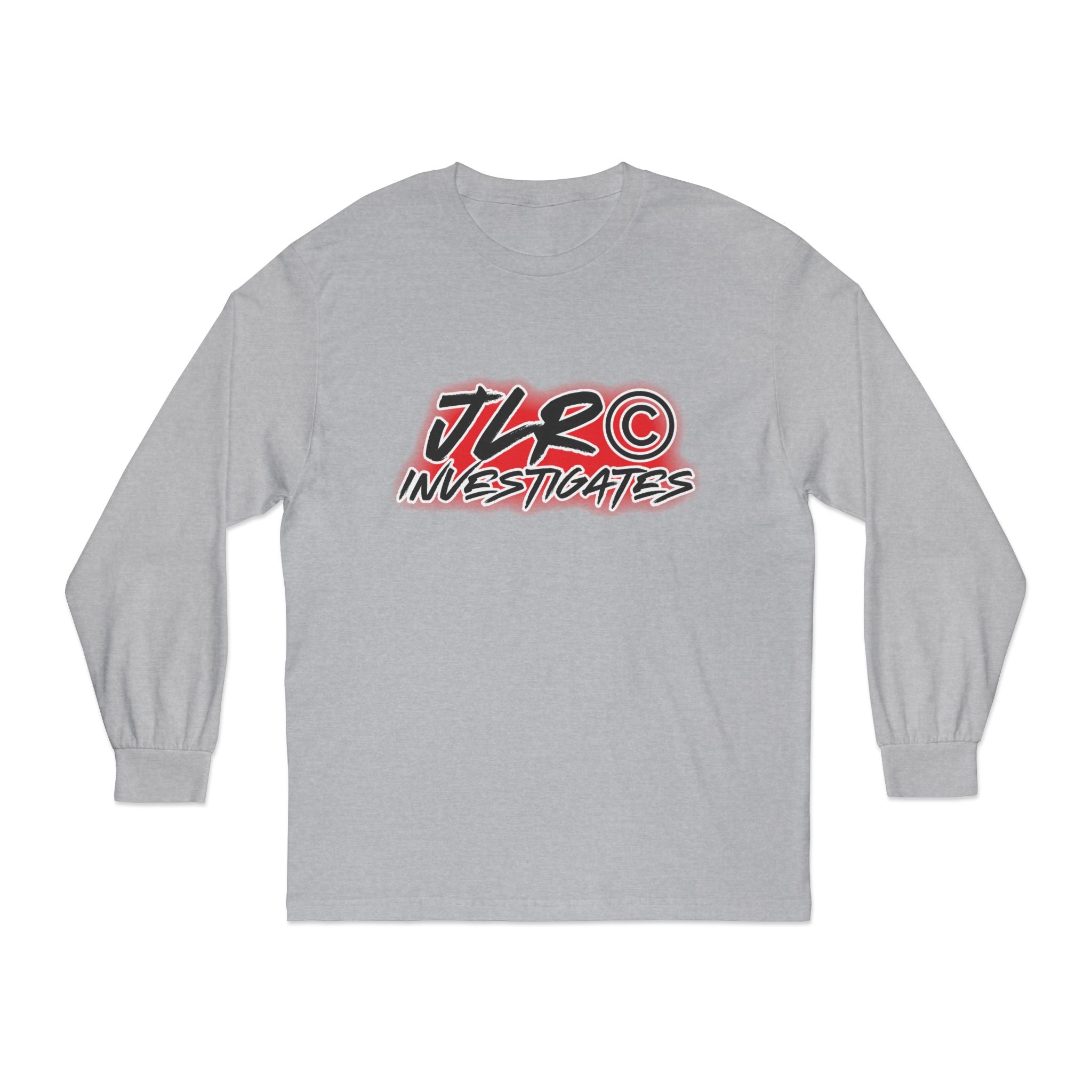 JLR© Investigates Long Sleeve T-Shirt — Graphic Logo Tee for Fans & Creators