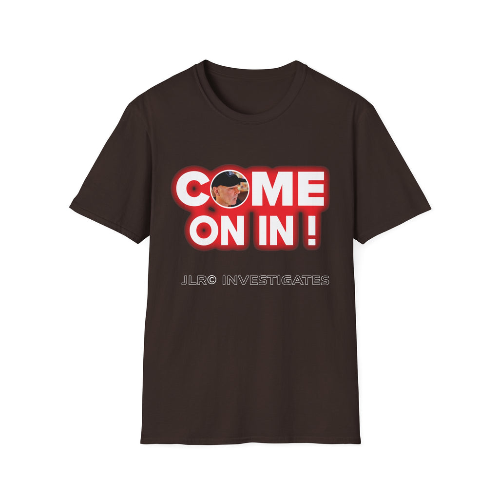 Come On In! JLR© Investigates Unisex Softstyle T-Shirt