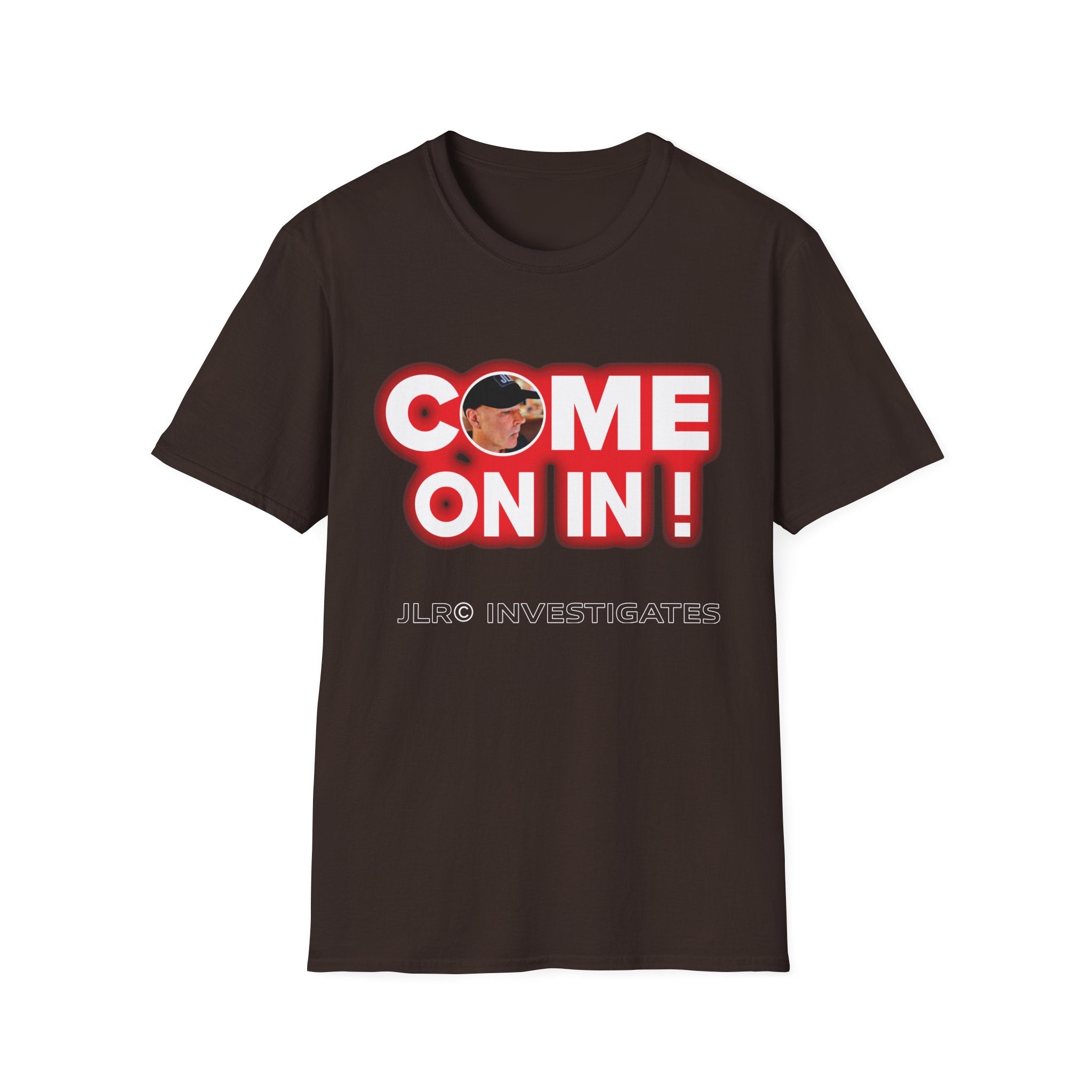 Come On In! JLR© Investigates Unisex Softstyle T-Shirt