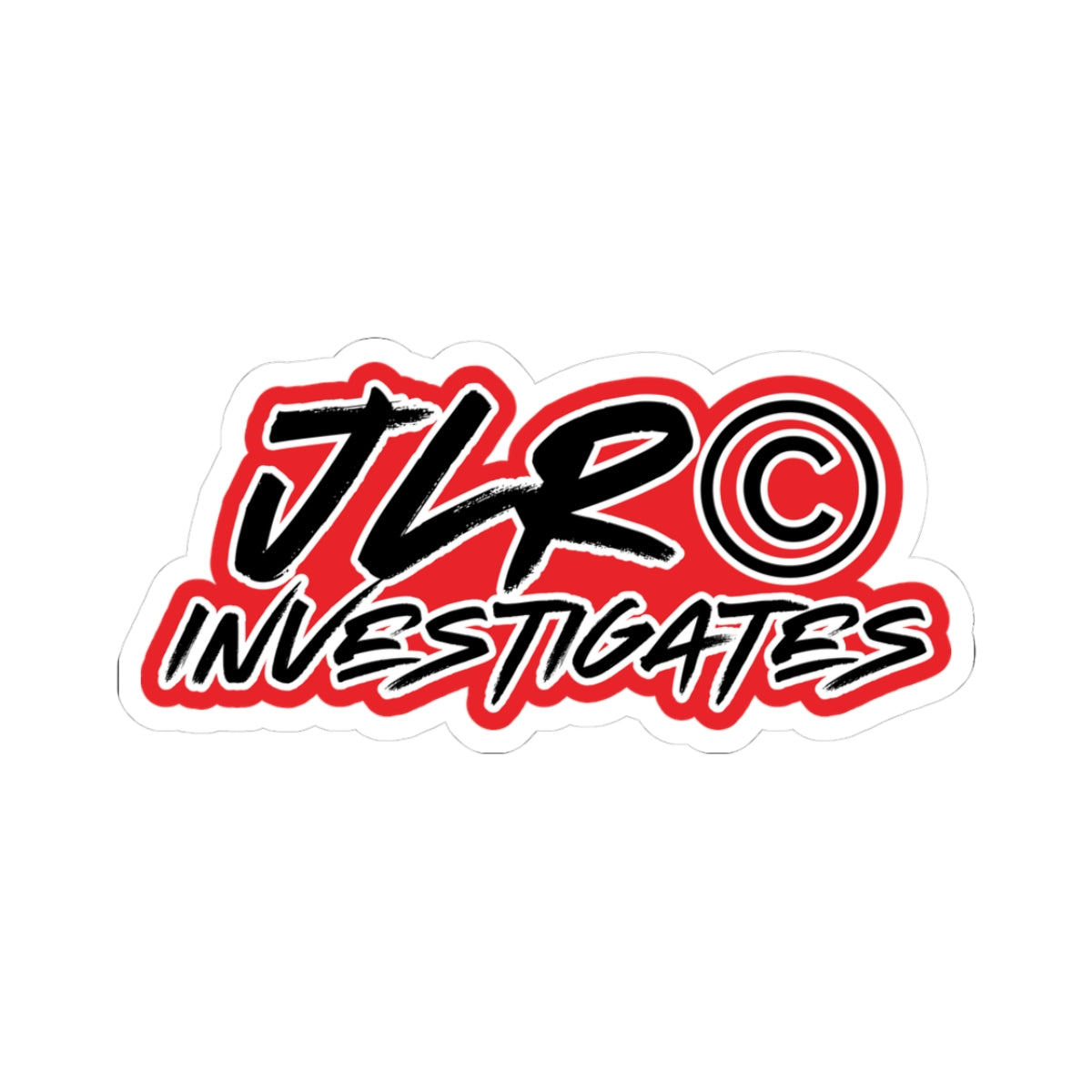 Sticker — JLR© Investigates Bold Red Logo Kiss-Cut Sticker