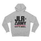 Athletic Heather JLR© Army hoodie with a large “Let’s Roll” back print.