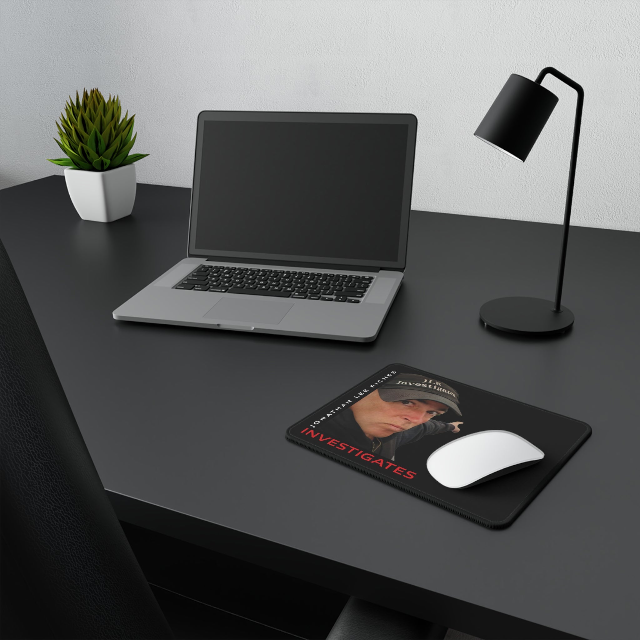Investigates Gaming Mouse Pad — Jonathan Lee Riches Branded Non-Slip Desk Mat