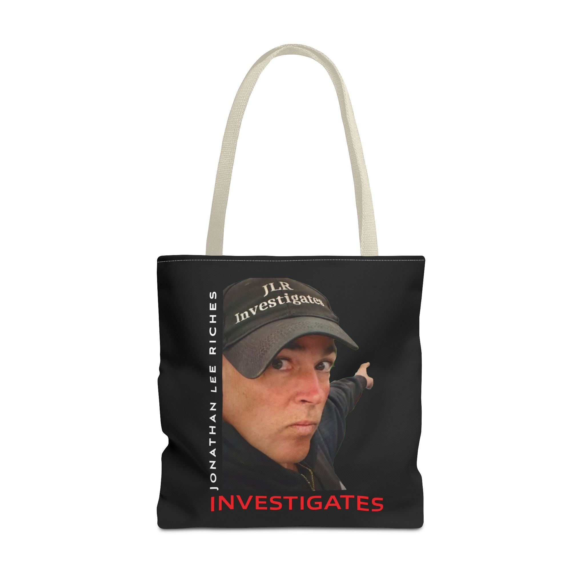 Jonathan Lee Riches Investigates Tote Bag — Investigative Podcast Host Photo Tote