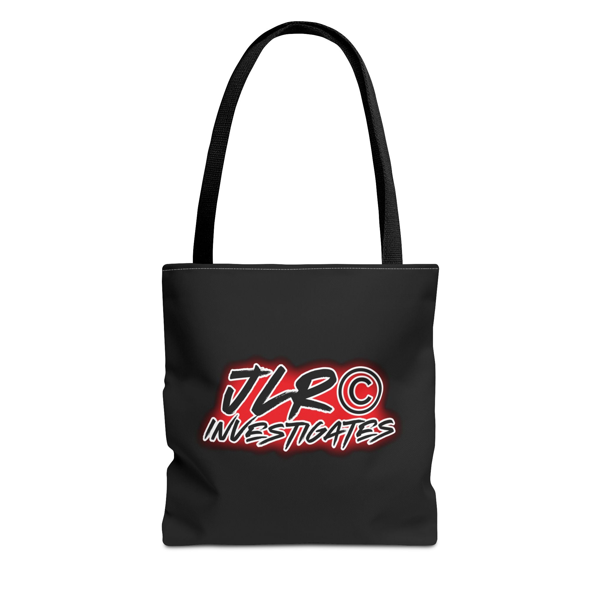 JLR© Investigates Logo Tote Bag — Black Branded Everyday Tote