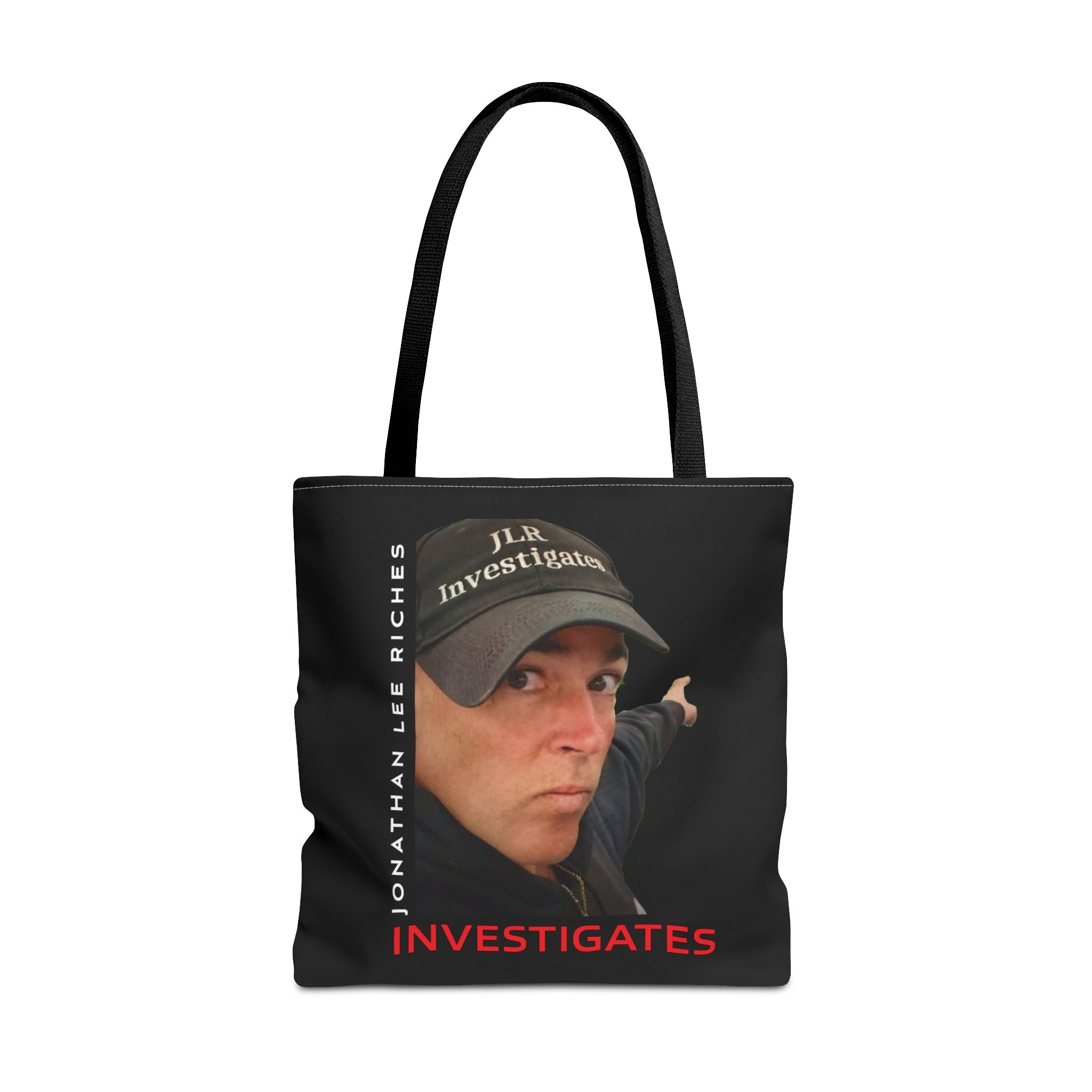 Jonathan Lee Riches Investigates Tote Bag — Investigative Podcast Host Photo Tote