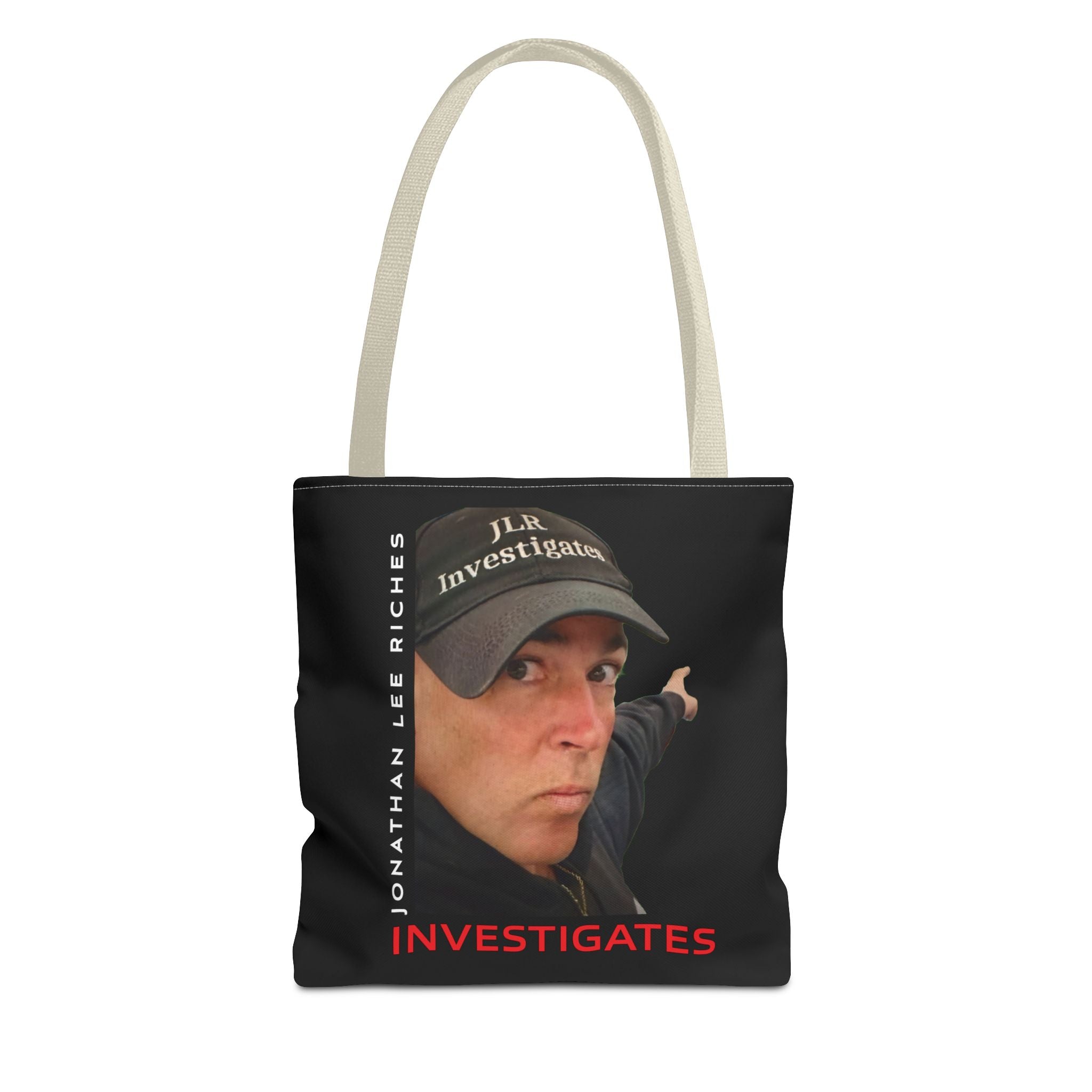 Jonathan Lee Riches Investigates Tote Bag — Investigative Podcast Host Photo Tote