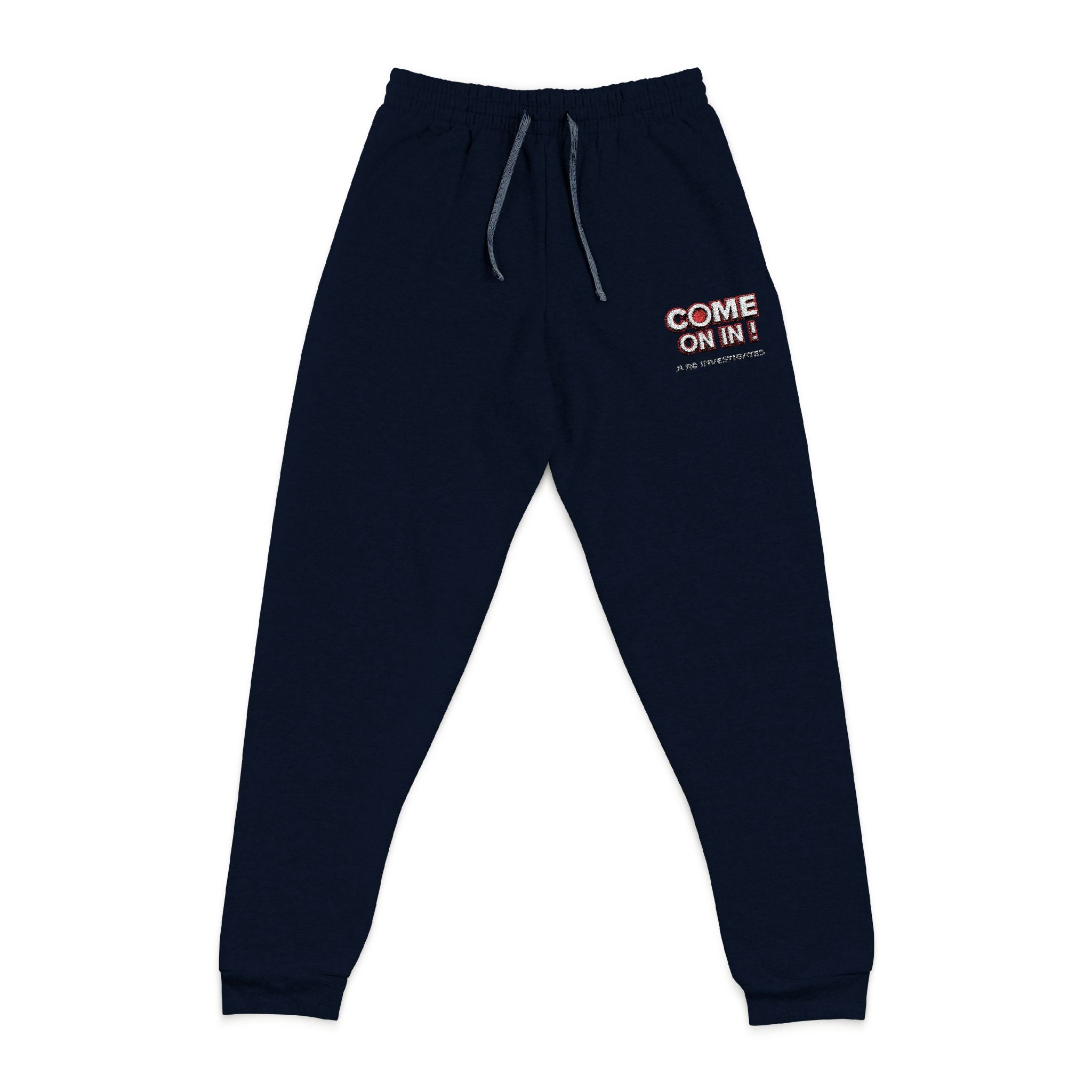 Embroidered 'Come On In JLR© Investigates' Charcoal Joggers