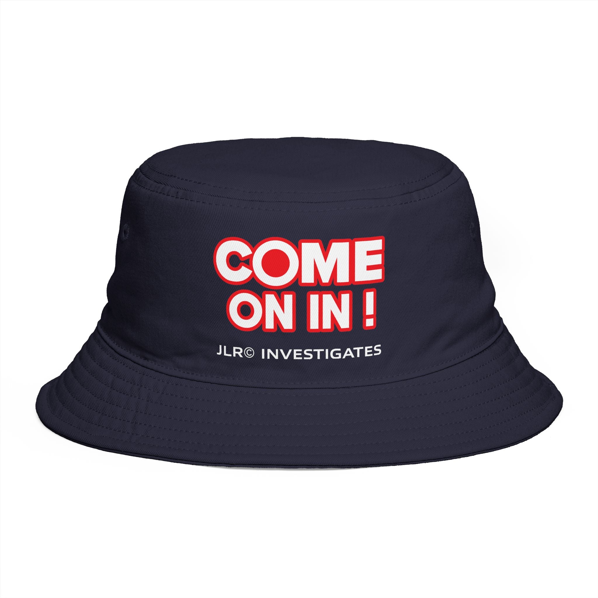 Bucket Hat — "COME ON IN! JLR© Investigates" Retro Investigative Logo