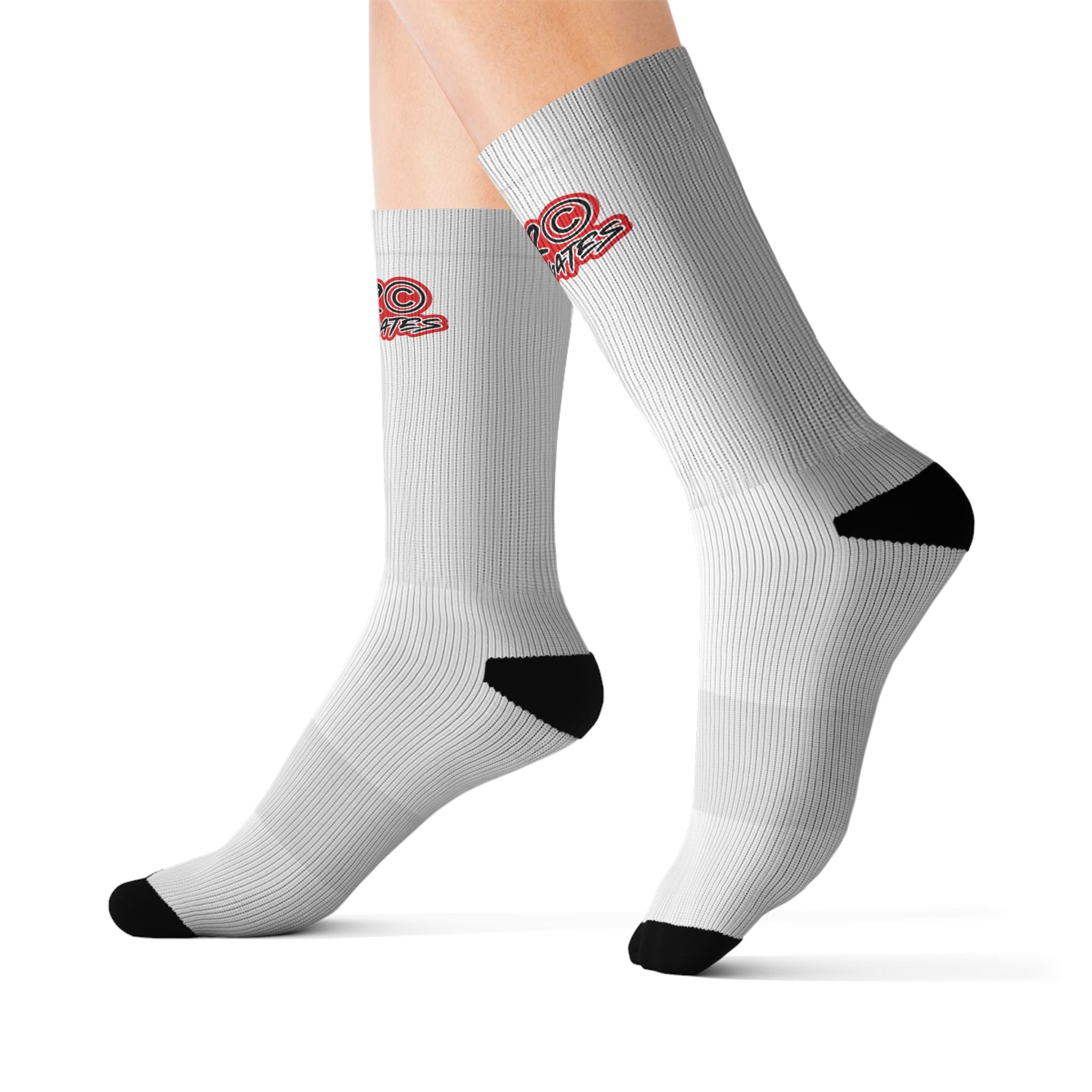 Sublimated Crew Socks — JLR© Investigates Logo