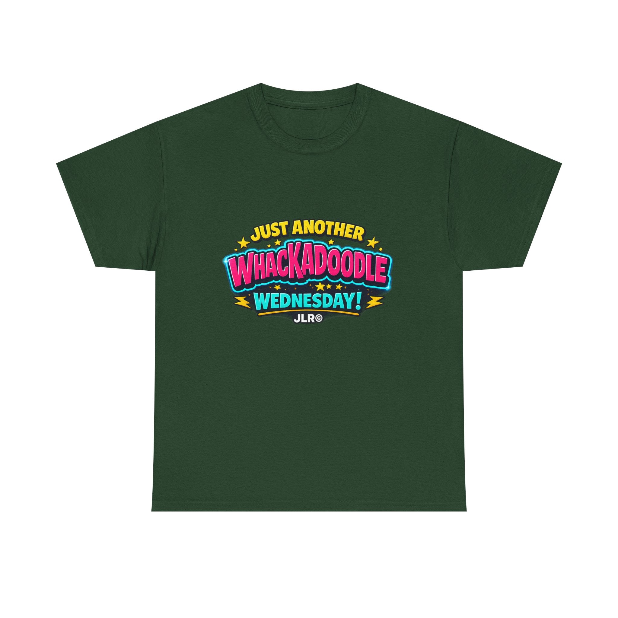 Green Whackadoodle Wednesday graphic t-shirt — JLR Investigates unisex bold retro tee