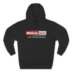 Breaking News Hoodie — "JLR© Investigates" Graphic Pullover