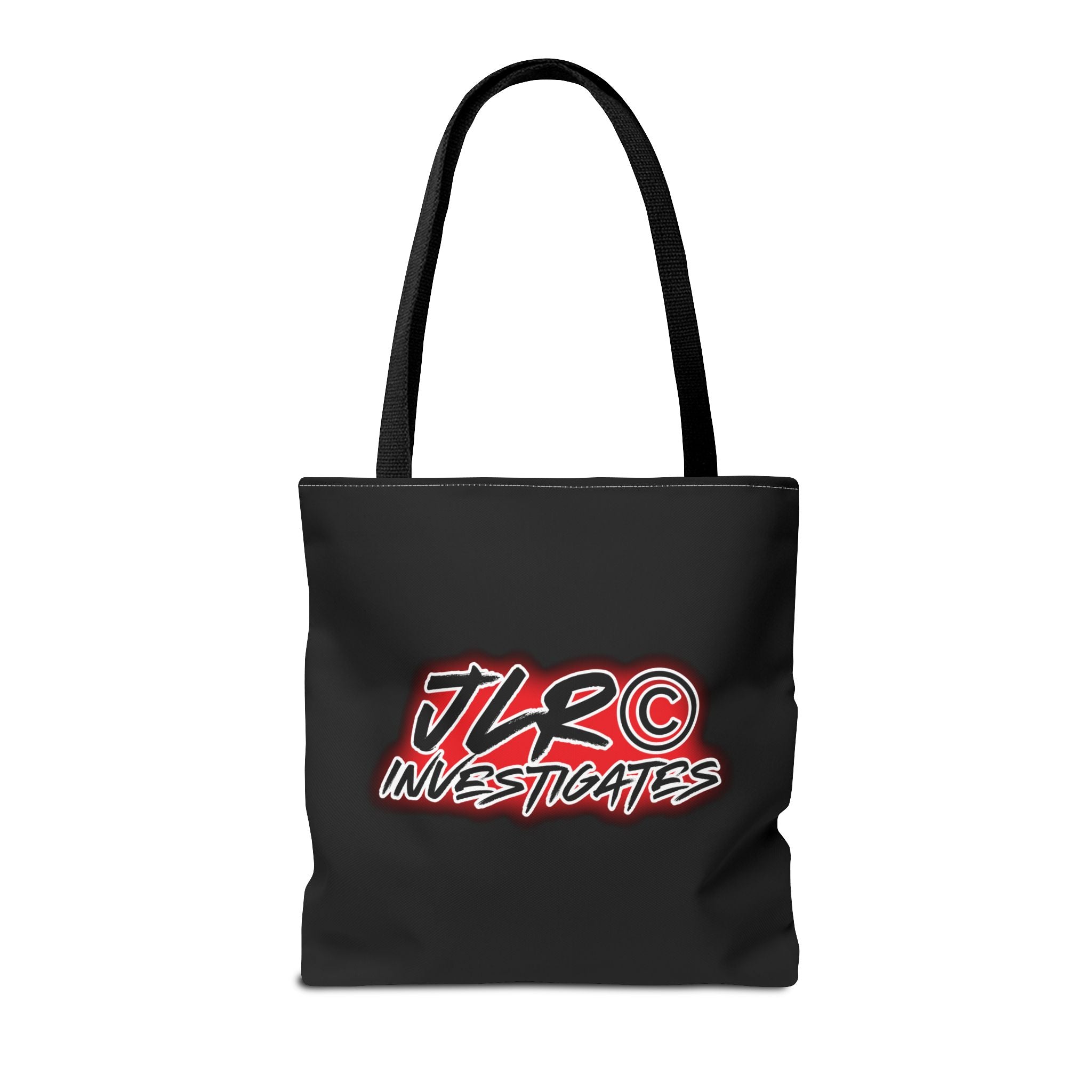 JLR© Investigates Logo Tote Bag — Black Branded Everyday Tote