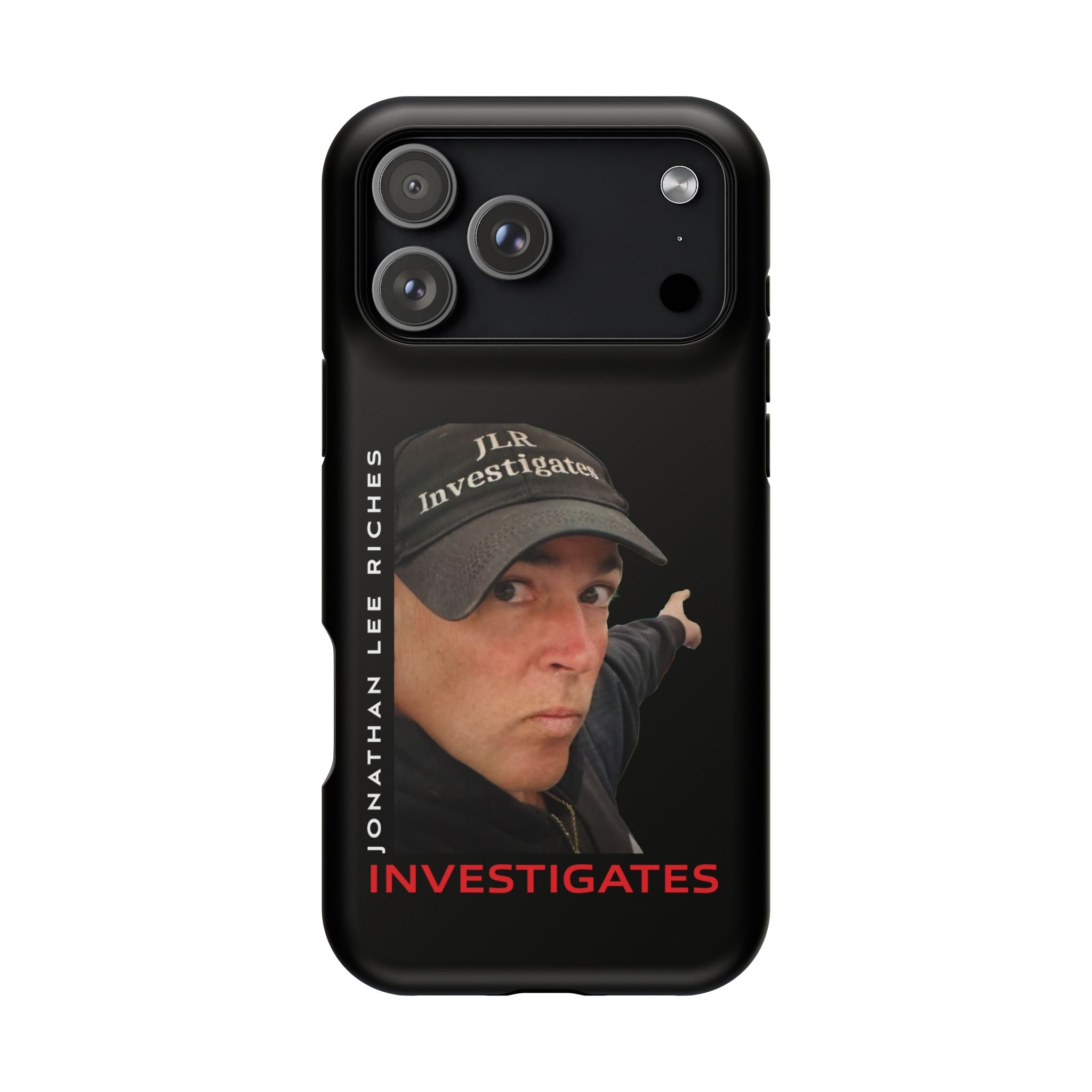Phone Case — 'JLR© Investigates' Magnetic Impact-Resistant Case with Jonathan Lee Riches Portrait