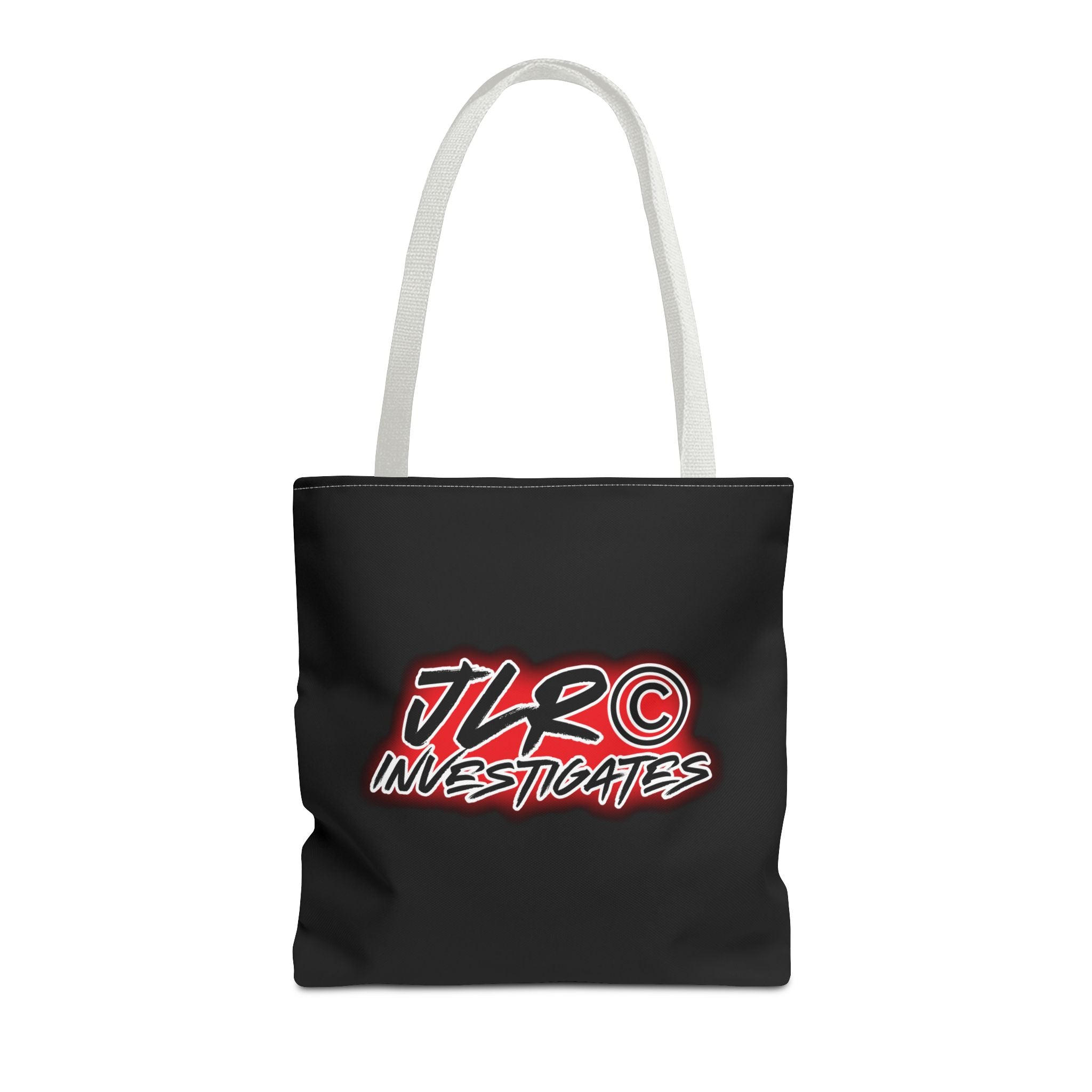 JLR© Investigates Logo Tote Bag — Black Branded Everyday Tote