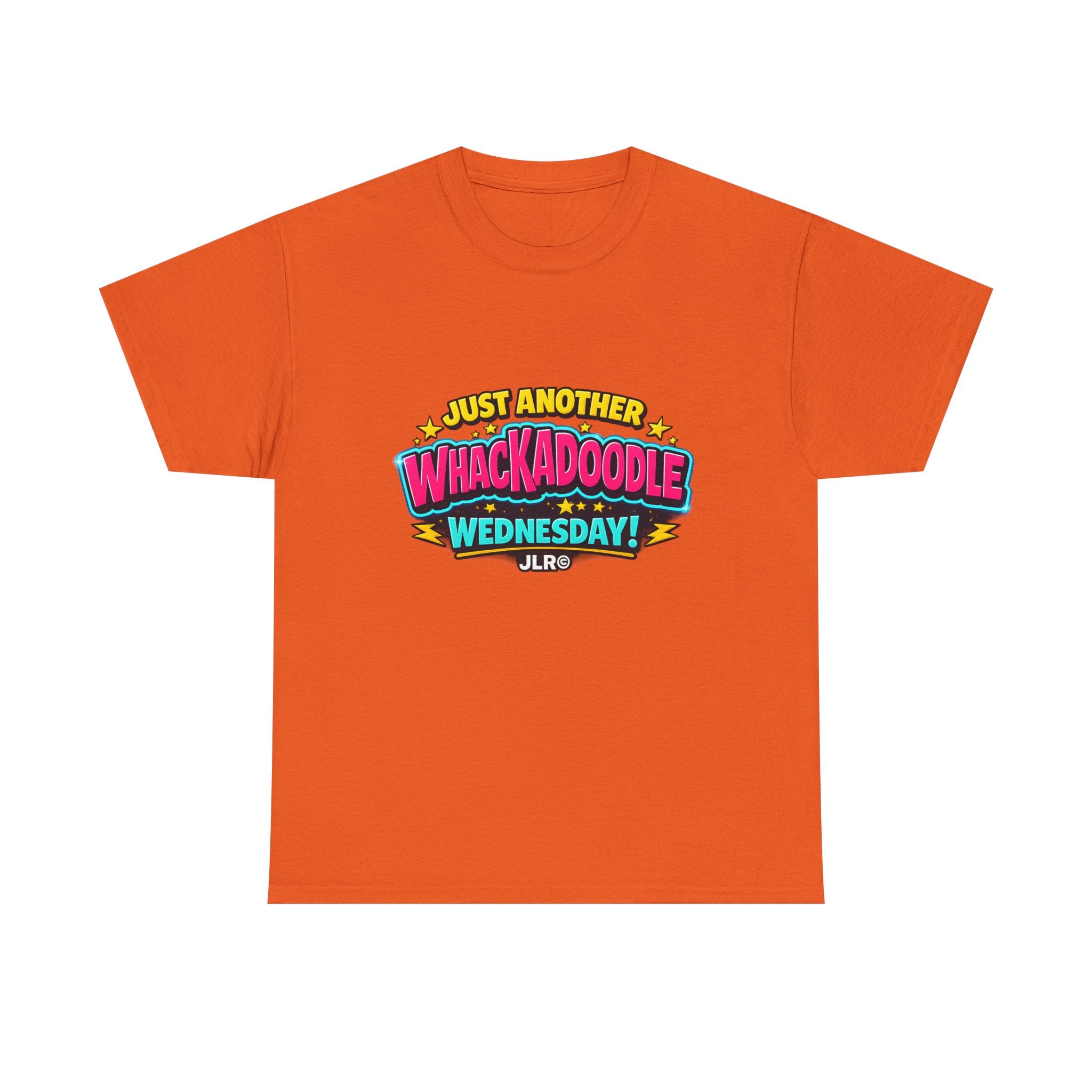 orange Whackadoodle Wednesday graphic t-shirt — JLR Investigates unisex bold retro tee