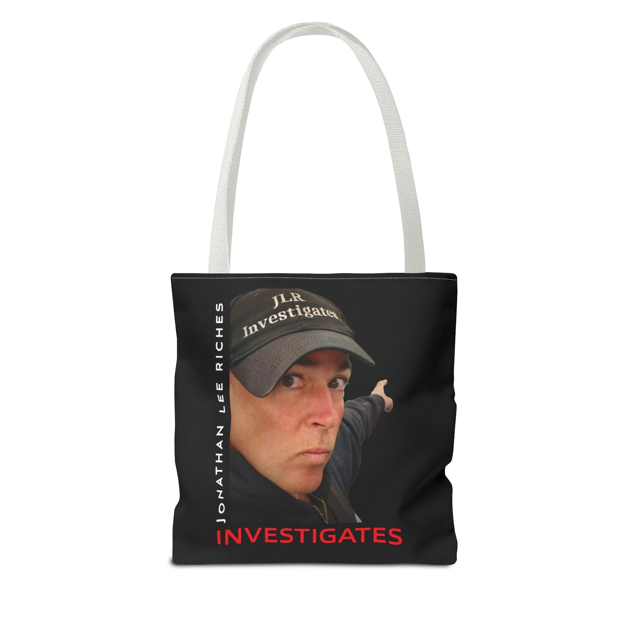 Jonathan Lee Riches Investigates Tote Bag — Investigative Podcast Host Photo Tote