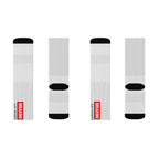 Breaking News Sublimation Socks — Novelty Crew Socks with "BREAKING NEWS: JLR© Investigates" Design