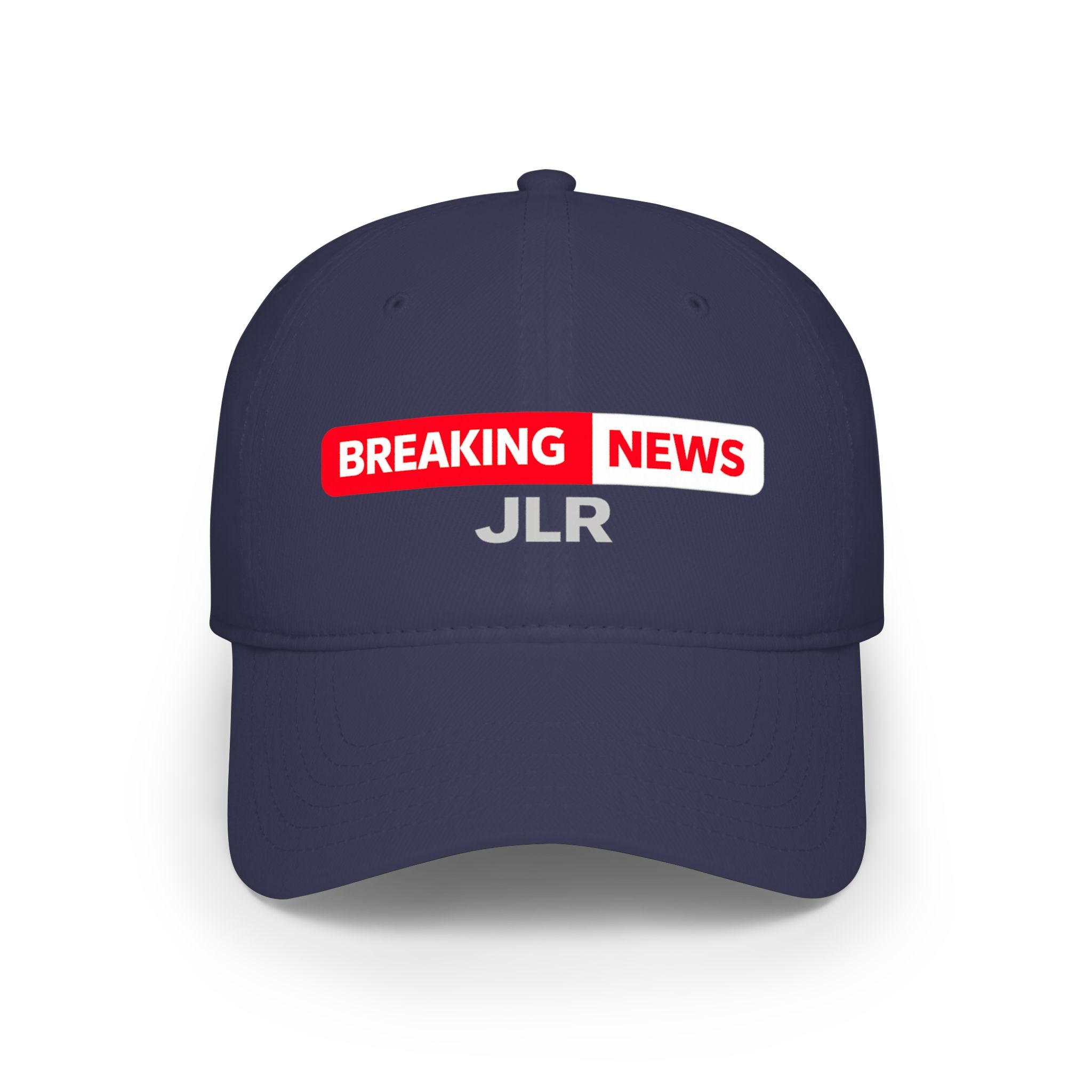 Breaking News! JLR© Investigates Baseball Hat in dark navy — front view