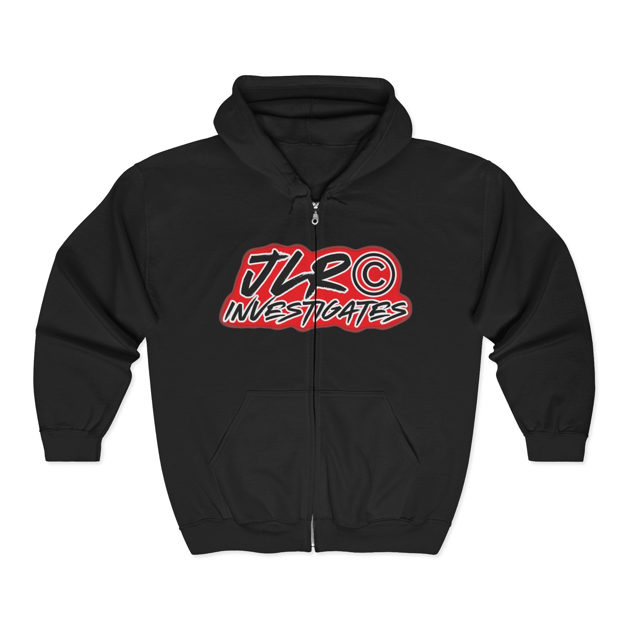 JLR© Investigates Full‑Zip Hoodie – Logo Zip-Up Sweatshirt for Fans & Investigators