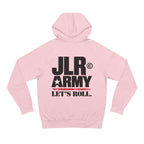Pink JLR© Army hoodie with a large “Let’s Roll” back print.