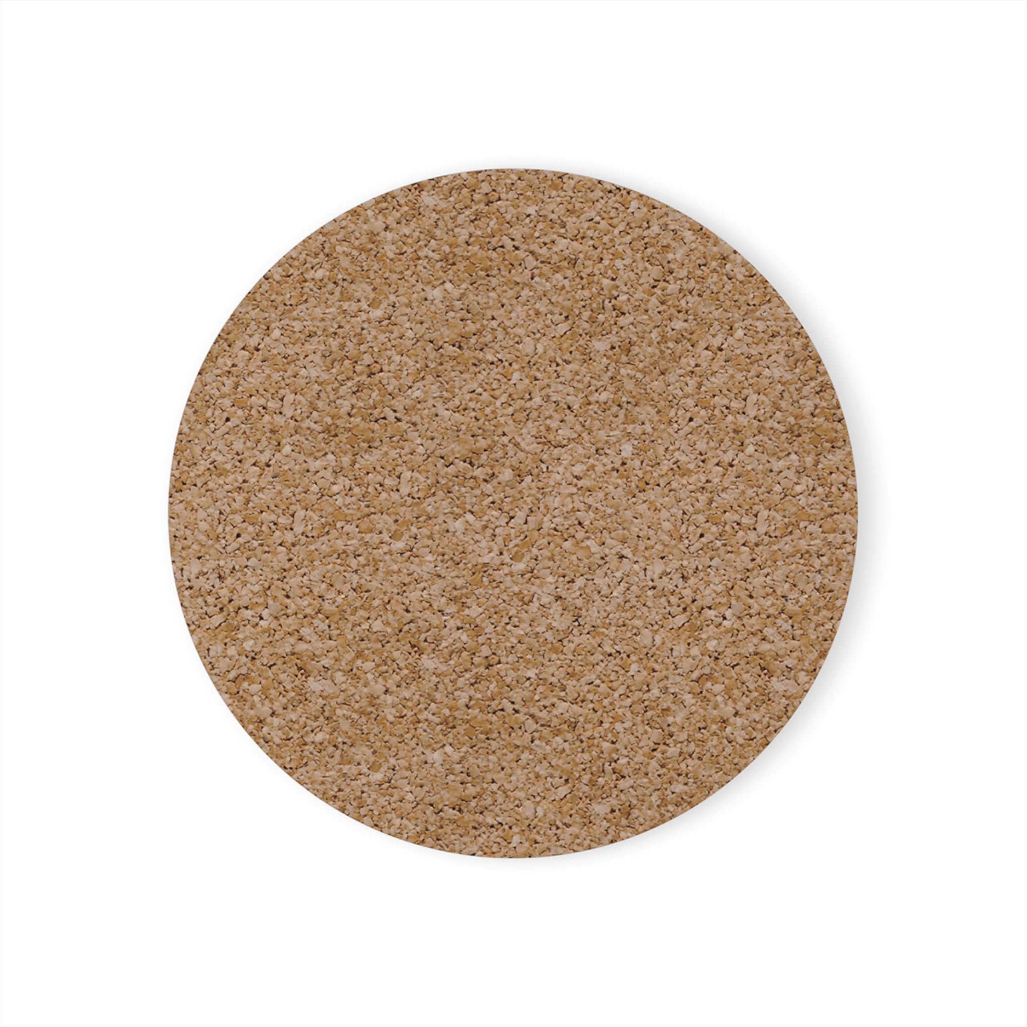 Round cork coaster on a white background