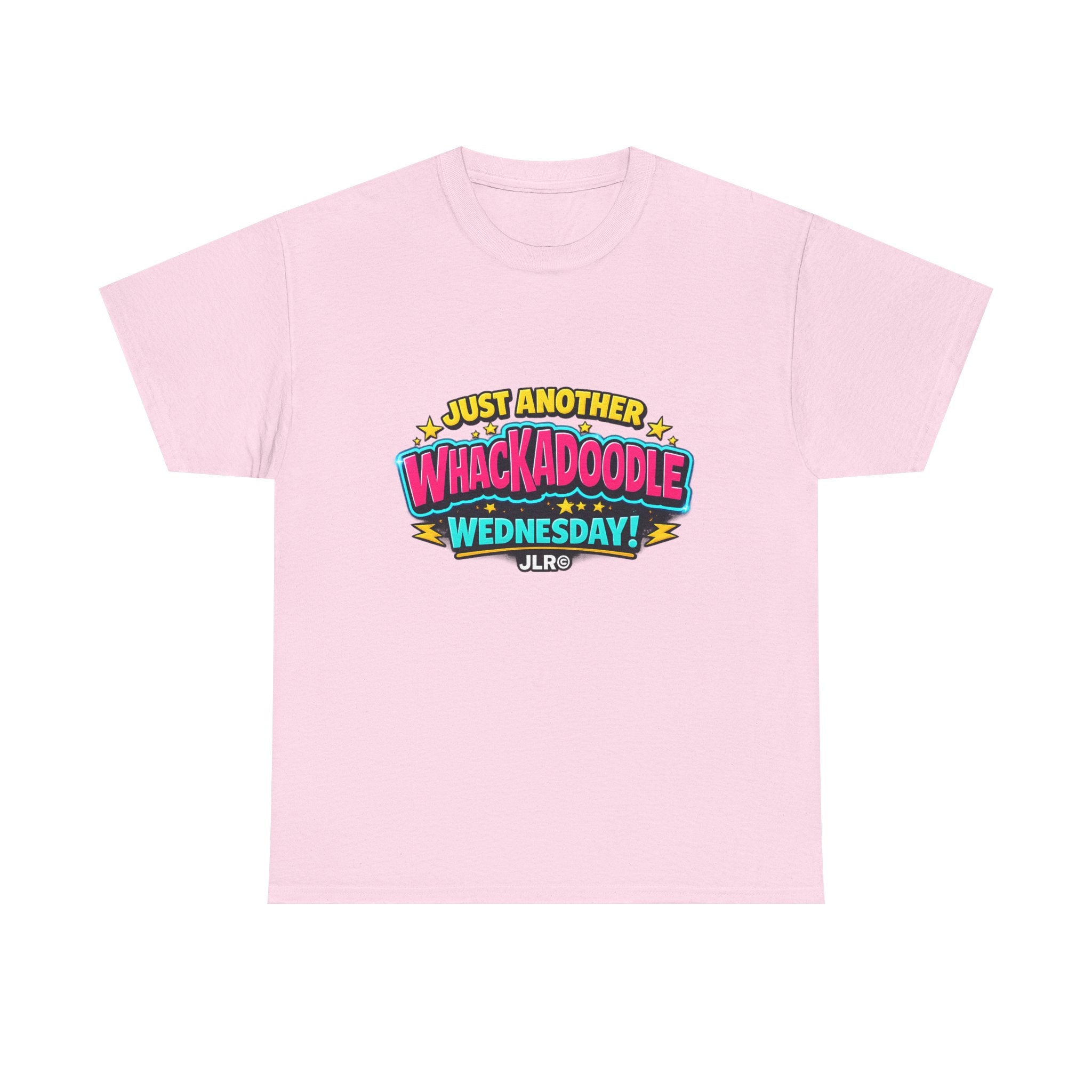 Pink Whackadoodle Wednesday graphic t-shirt — JLR Investigates unisex bold retro tee