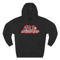JLR© Bold Logo Hoodie in Black — graffiti-style JLR Investigates graphic on a pullover hoodie with kangaroo pocket and adjustable drawstring hood