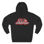 JLR© Bold Logo Hoodie in Black — graffiti-style JLR Investigates graphic on a pullover hoodie with kangaroo pocket and adjustable drawstring hood