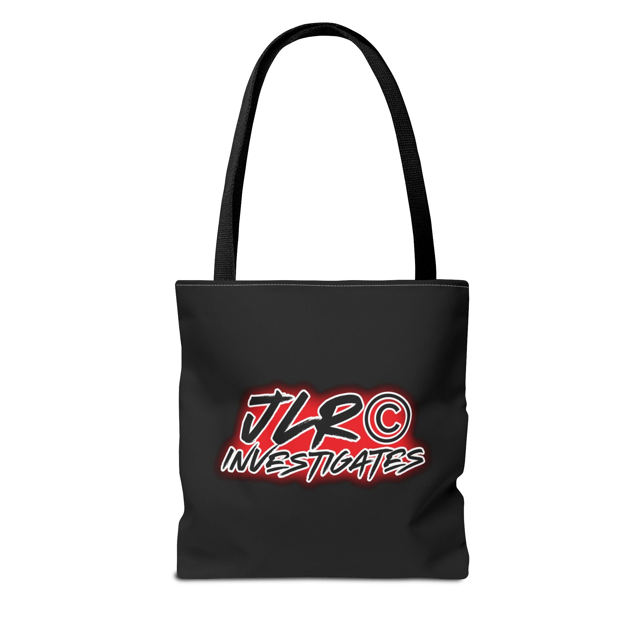 JLR© Investigates Logo Tote Bag — Black Branded Everyday Tote