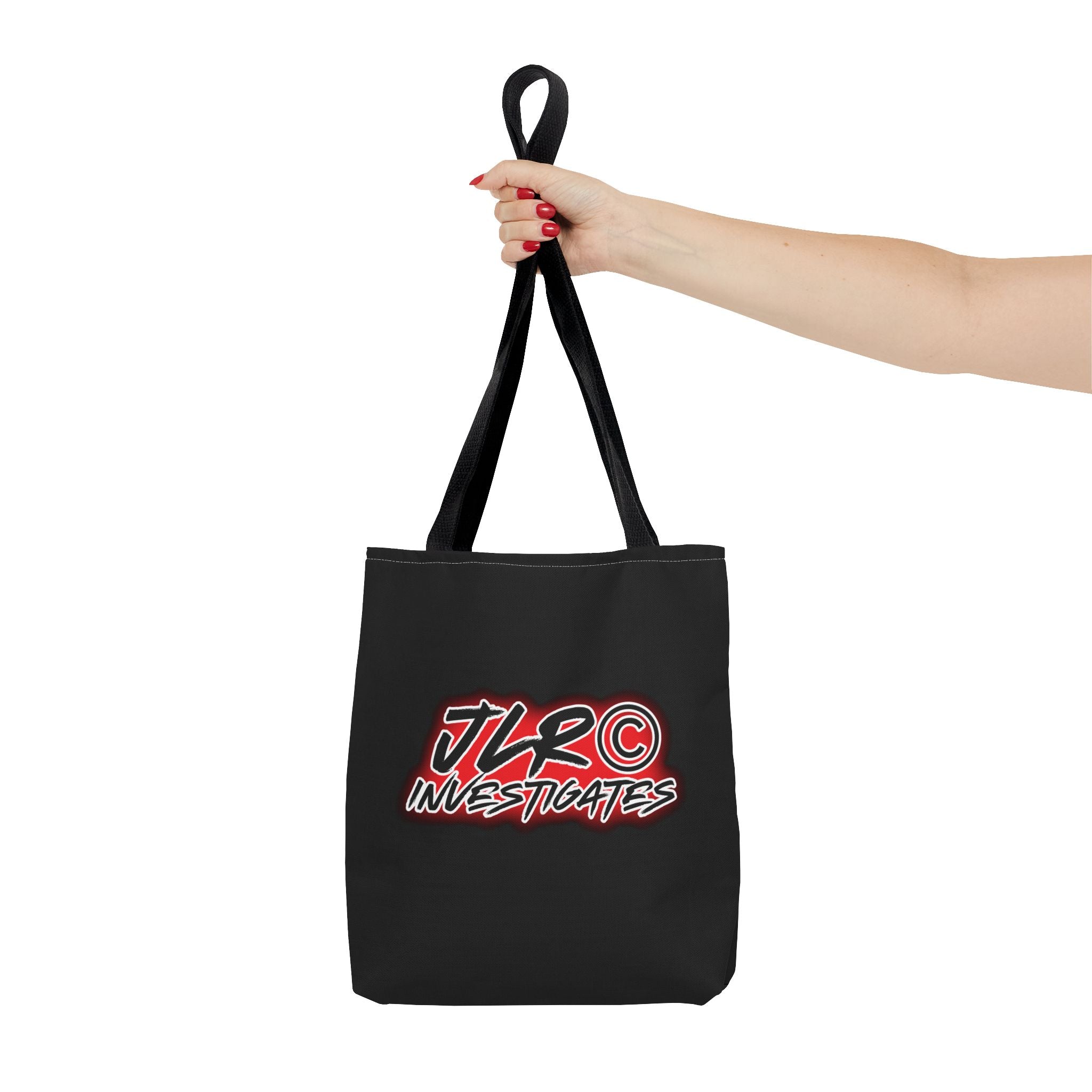 JLR© Investigates Logo Tote Bag — Black Branded Everyday Tote