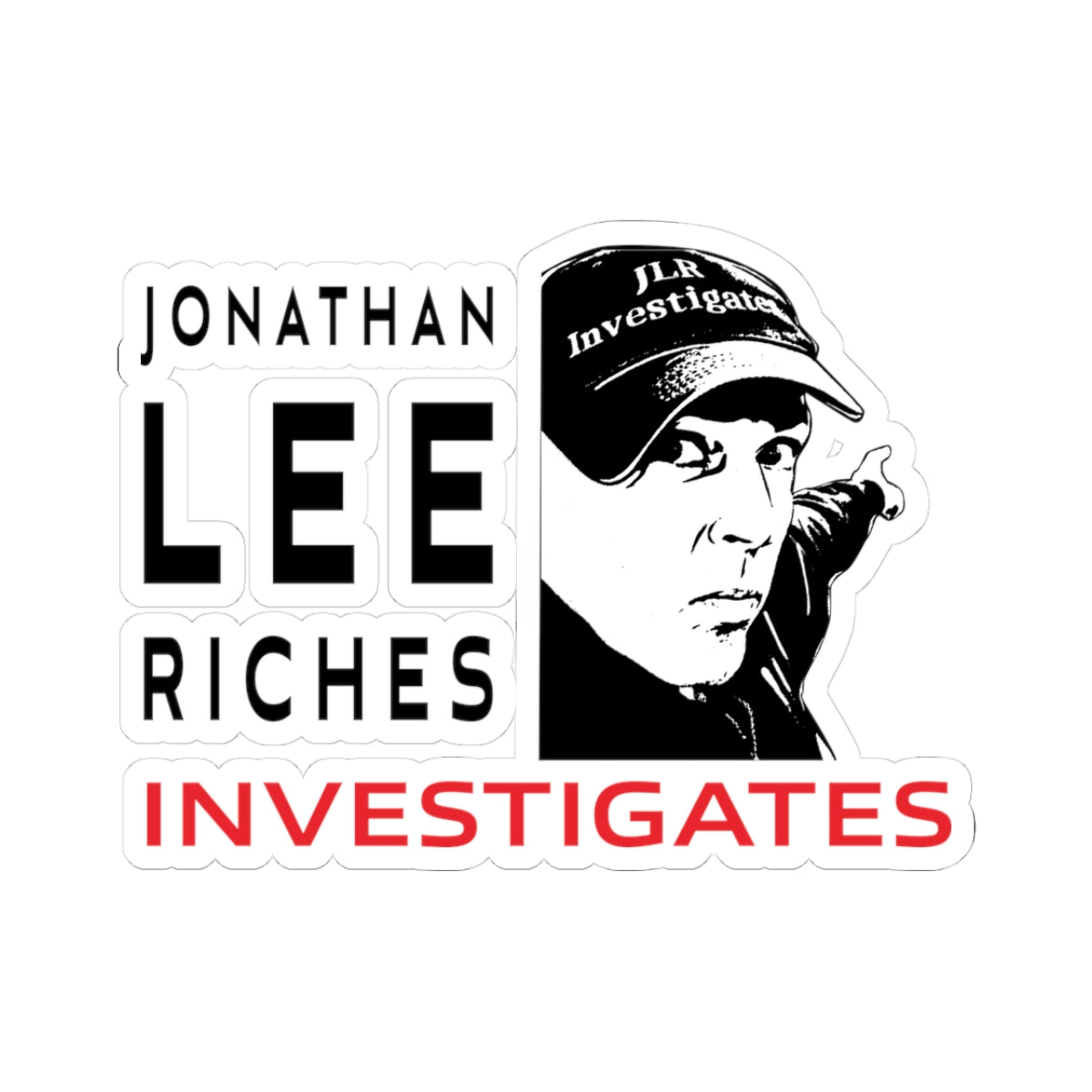 Jonathan Lee Riches Investigates Sticker — Kiss-Cut Laptop Decal