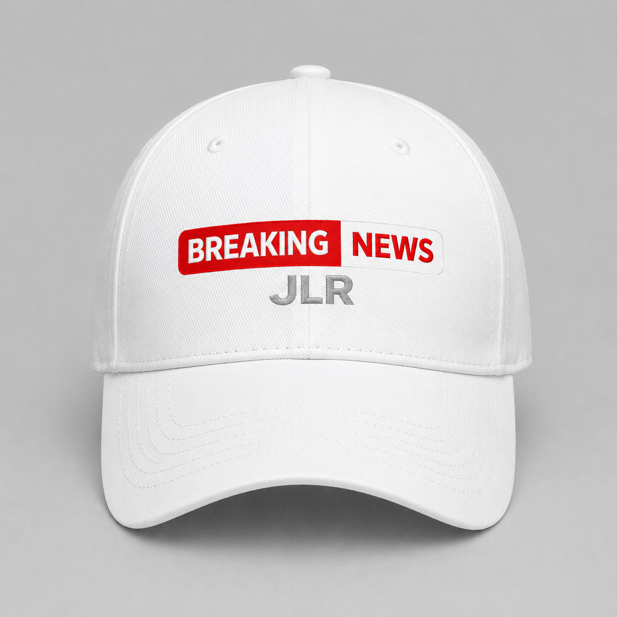 Breaking News! JLR© Investigates Baseball Hat in white — front view
