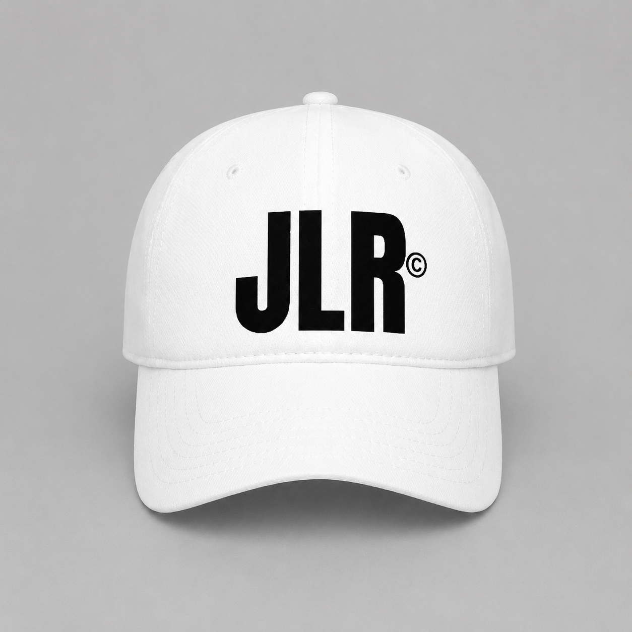 JLR© Initials baseball cap — white low profile dad hat — JLR Investigates