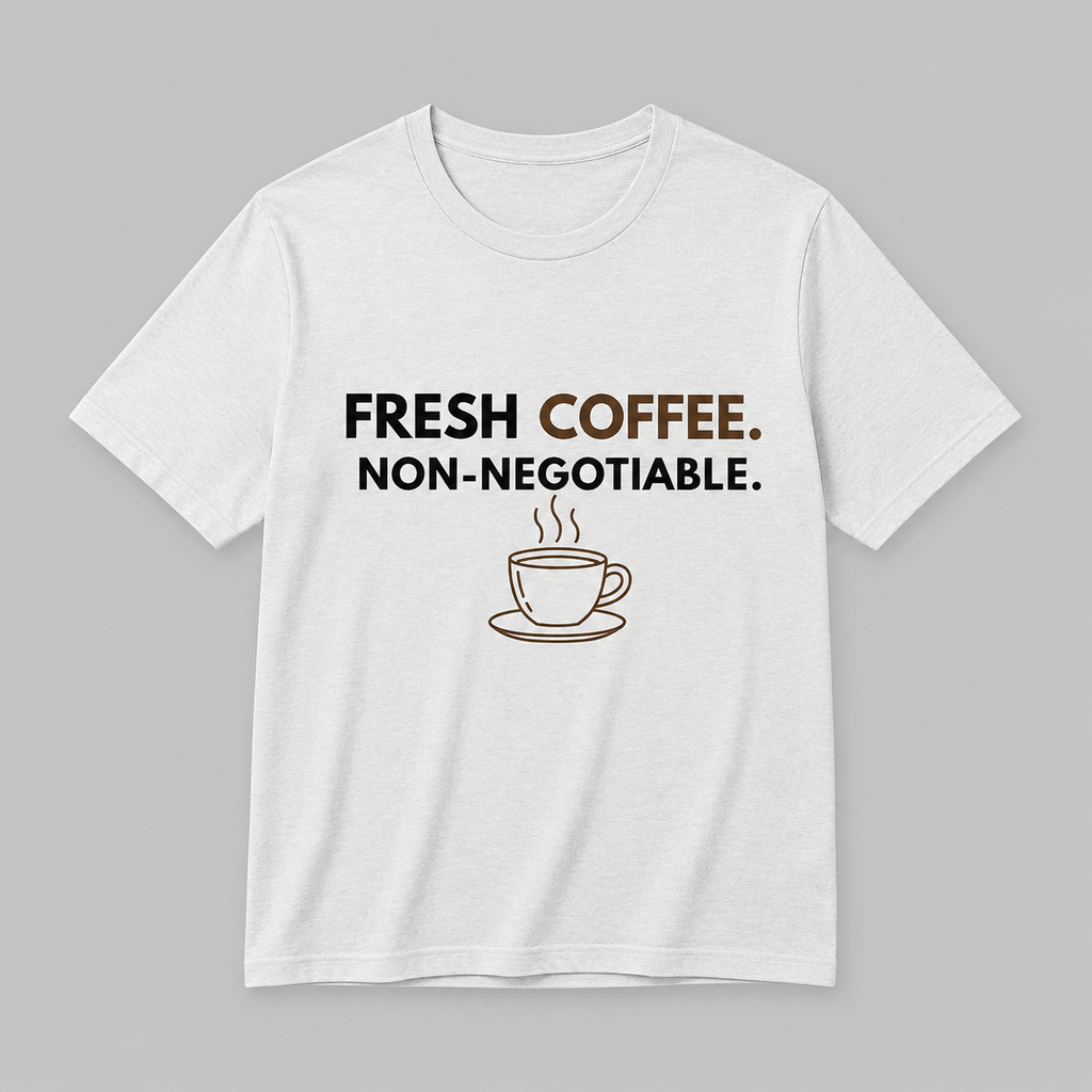 Fresh Coffee Non-Negotiable t-shirt in white — JLR© Investigates graphic tee