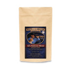 Boots on the Grounds OJ's Stakeout Blend coffee — ground bag, medium-dark roast, Boots on the Grounds branded packaging